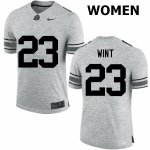 Women's Ohio State Buckeyes #23 Jahsen Wint Gray Nike NCAA College Football Jersey Black Friday VSI3144AC